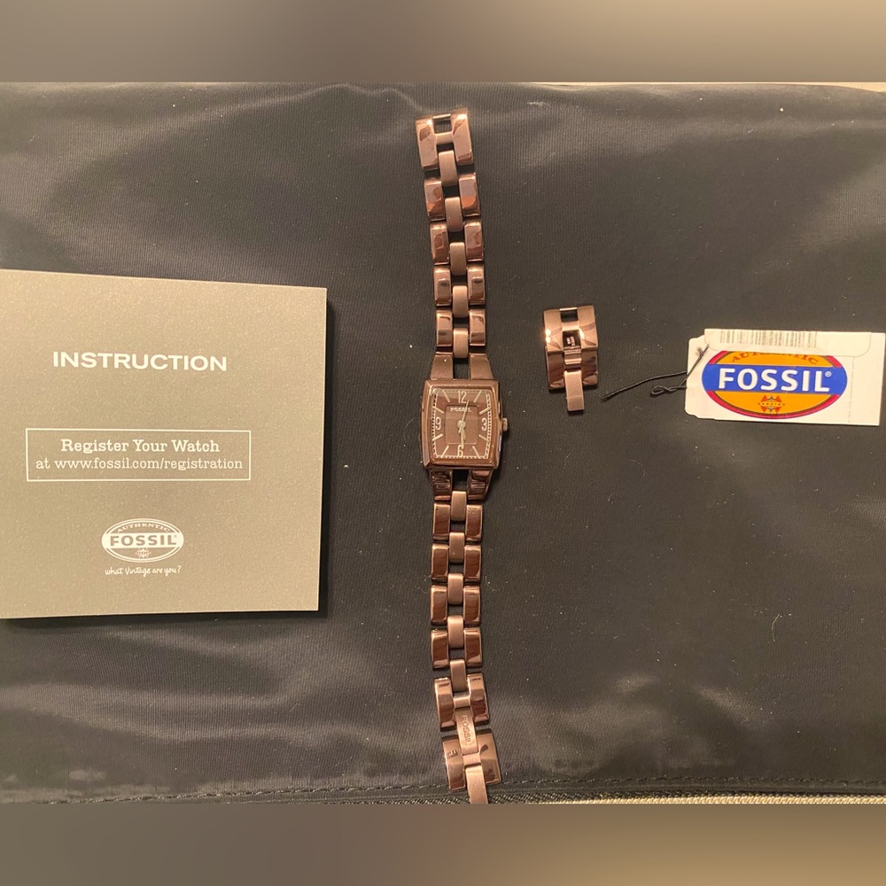Fossil Bronze tone watch in its original case like new